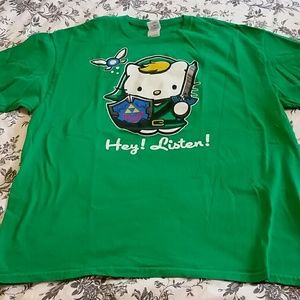 Gildan tee with Zelda/Hello Kitty design