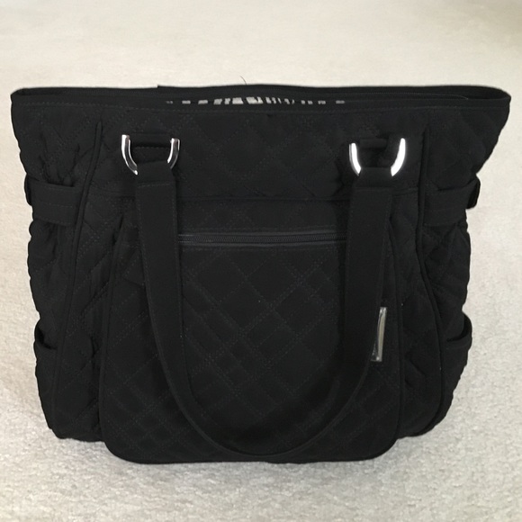 Vera Bradley quilted microfiber black tote L