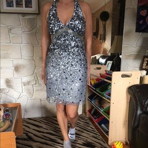 Adrianna papel sequins silver dress size 6