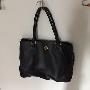 Large Tory Burch Black Robinson Double Zipper