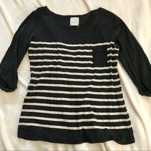 Zara Navy and white striped blouse