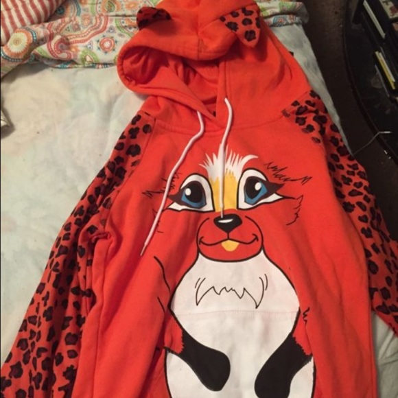 Girl orange hoodie size 10/12 - Picture 3 of 3