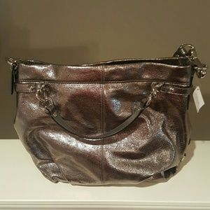 New with Tag Pewter Sparkle Coach Purse