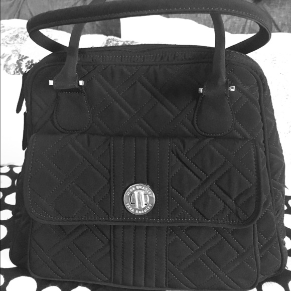 Vera Bradley TurnLock Satchel : BLACK