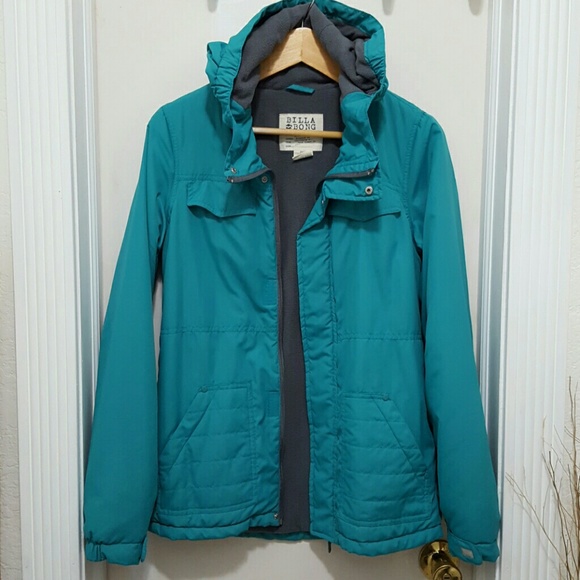 Billabong Hooded Teal Jacket size M