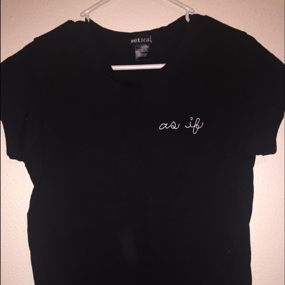 Wet Seal black graphic tee.