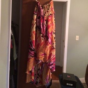 Strapless flowy dress