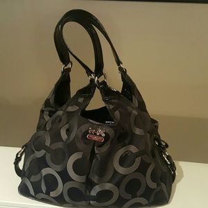 Black Large C print Coach Purse