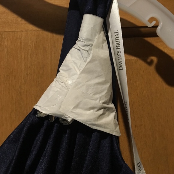 F15940 Marine David's Bridal One Shoulder Dress - Picture 3 of 4