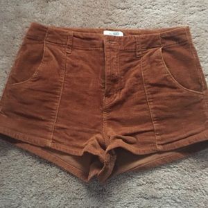 Burnt orange corduroy shorts