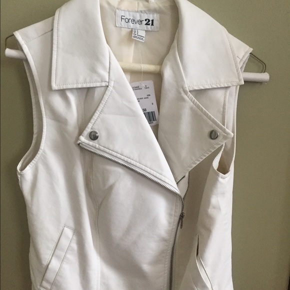 Pleather white vest