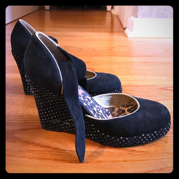 Betsey Johnson Shoes - Betsy Johnson Black w/ Gold dots Platform Shoes