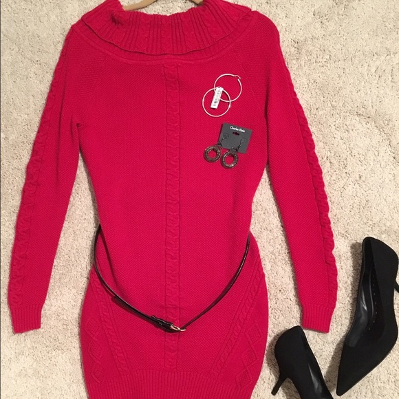Bebe Shawl Collar Sweater Dress - NWOT