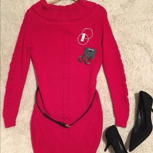Bebe Shawl Collar Sweater Dress - NWOT