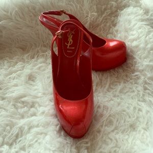 Yves Saint Laurent Tribtoo Slingback Poppy Shoe 37
