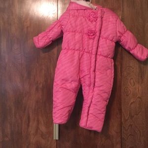 Pink snow suit