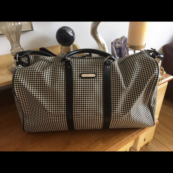 Ralph Lauren Houndstooth Weekender Duffle Bag.
