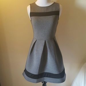 Grey and Black Fit and Flare Dress