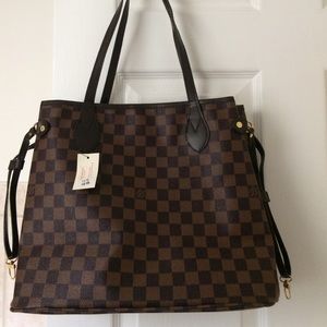 Checkered handbag purse tote