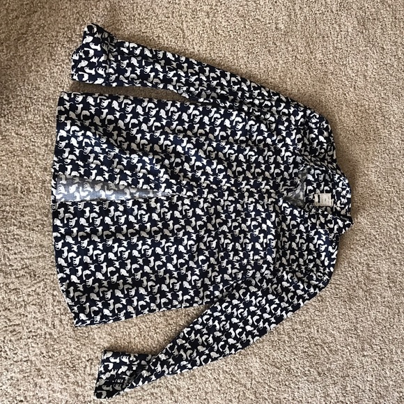 Cat Navy Button down Shirt