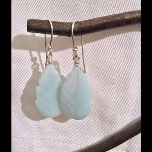 Sterling silver Amazonite gem hand made earrings