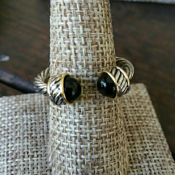 Rhodium cable stackable rings - Picture 3 of 4