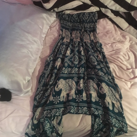 Blue Elephant Print Dress