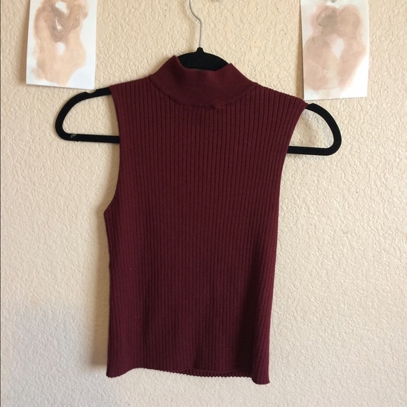 Burgundy Mock Neck