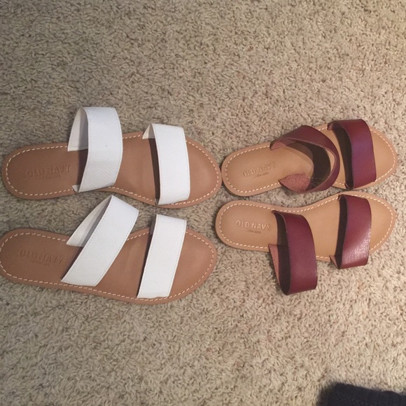 Old Navy slide ons- Brown & white like new! - Picture 1 of 2