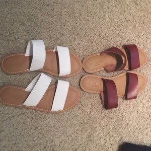 Old Navy slide ons- Brown & white like new!