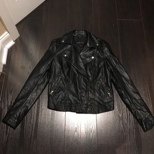 Black faux-leather jacket