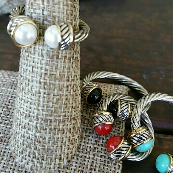 Rhodium cable stackable rings - Picture 2 of 3