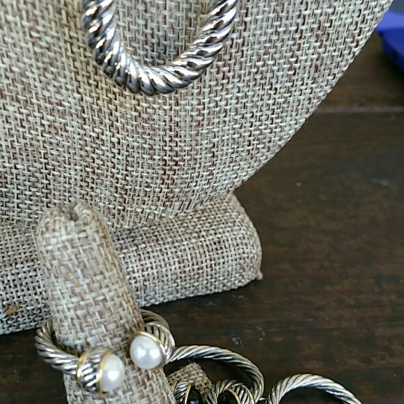 Rhodium cable stackable rings - Picture 3 of 3
