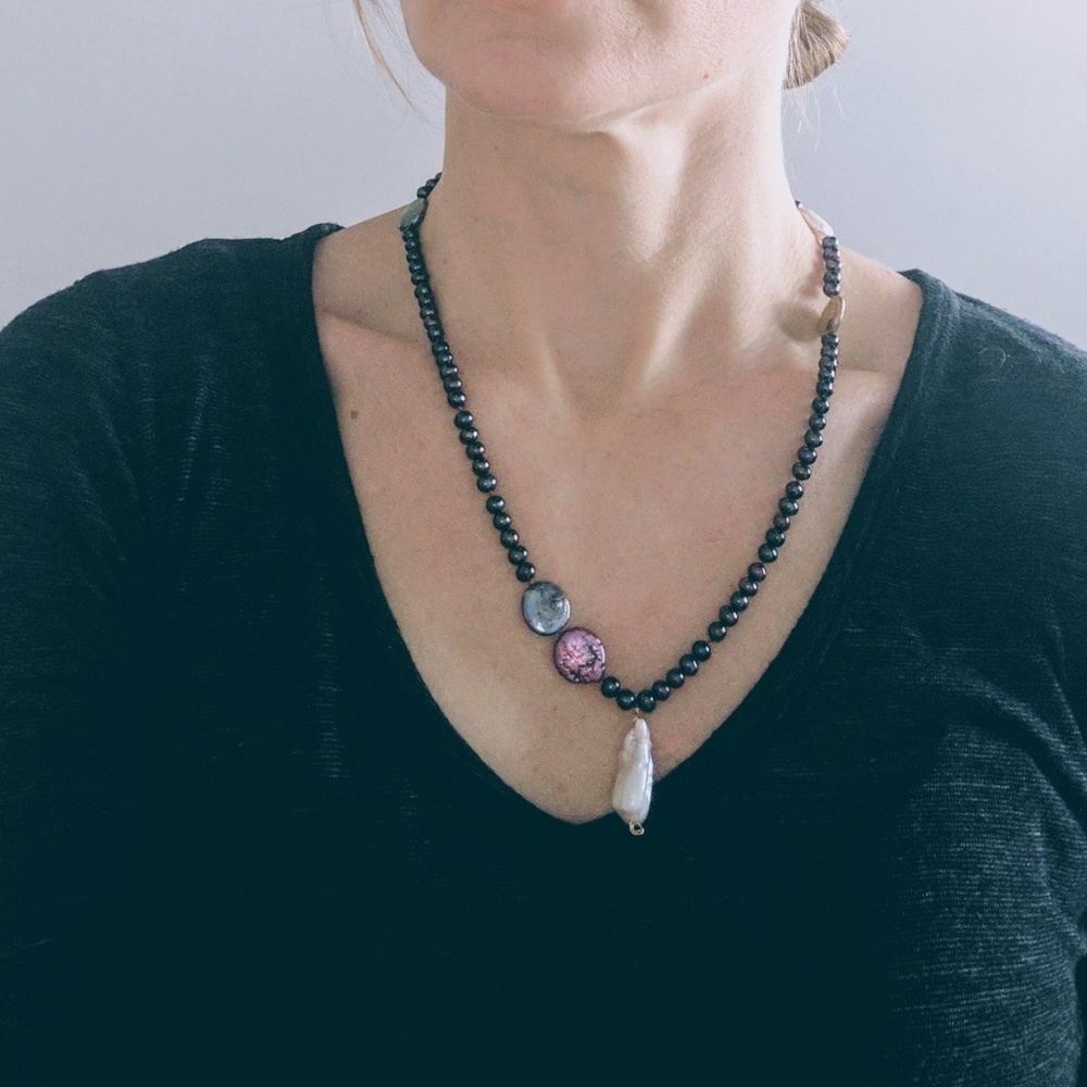 Unique freshwater pearl necklace