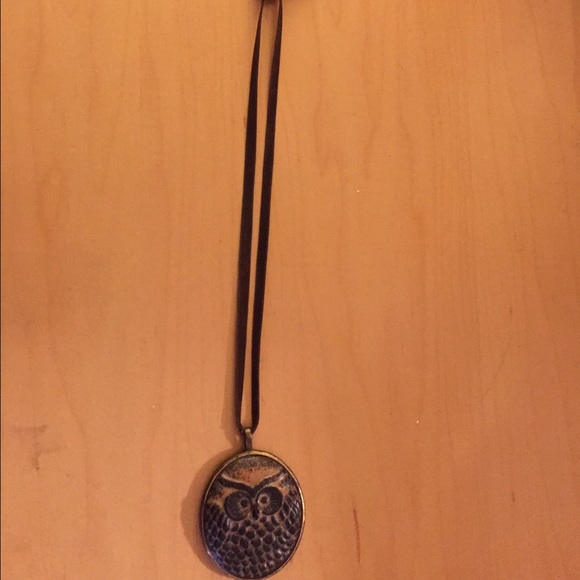 Lucky Brand Jewelry - Lucky Brand Owl/Good Luck Pendant Suede Necklace