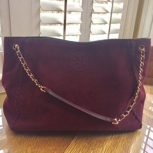Tory Butch Marion Suede Chain Shoulder Bag