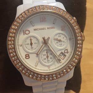 Michael Kors white ceramic watch- never worn!