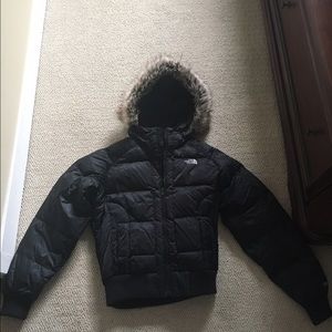 Black North Face puffy coat