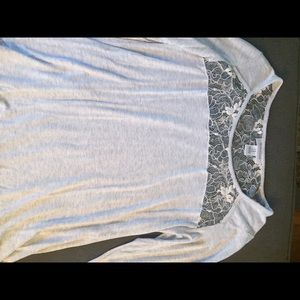 Grey lace maternity top
