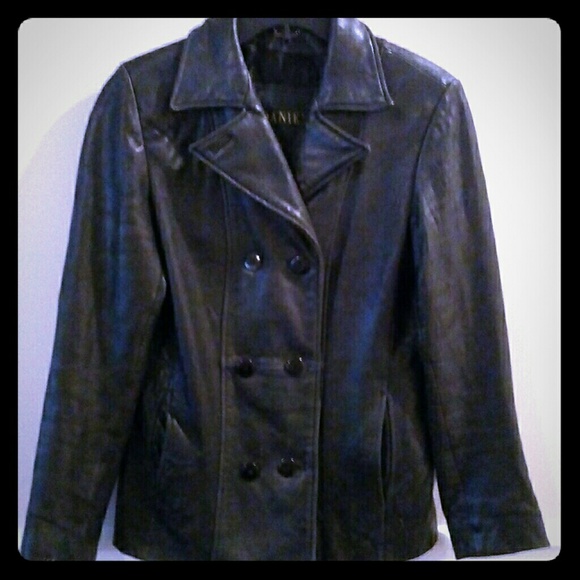 Women's Danier Black Leather Jacket - Picture 1 of 4