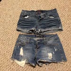 2 pair of distressed short shorts