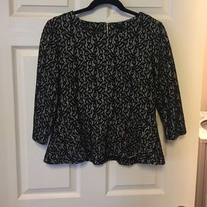 JCrew lace peplum top