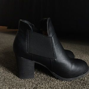 Cutout black booties