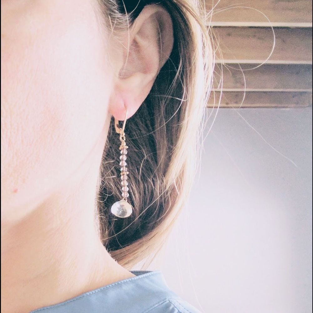 Elegant gemstone drop earrings