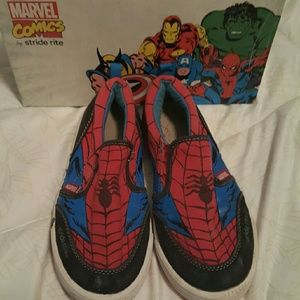 STRIDE RITE Boys spiderman slipon sneakers Size 13