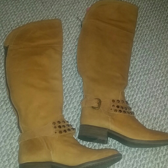 STEVEN by STEVE MADDEN New real leather OVER THE KNEE THI HI stud detailed boots - Picture 2 of 4