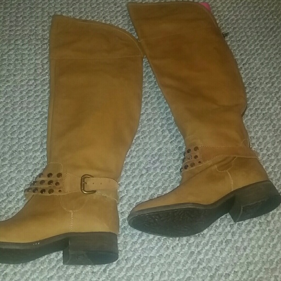 STEVEN by STEVE MADDEN New real leather OVER THE KNEE THI HI stud detailed boots - Picture 3 of 4