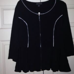 Forever 21 + zip front peplum shirt