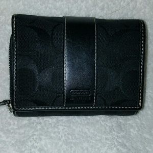 Coach Signature C Black Wallet