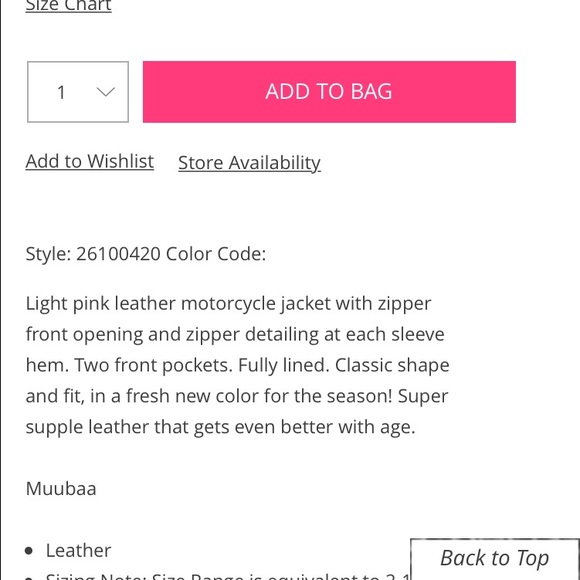 Muuaba Leather Jacket - bought from freepeople.com - Picture 2 of 2